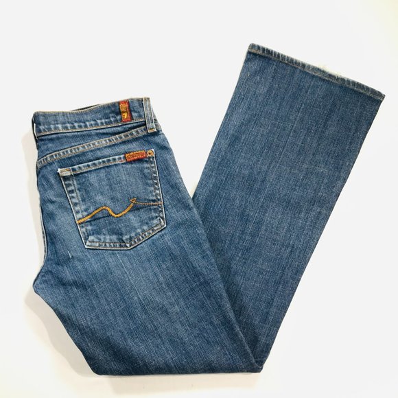 Seven 7 For All Mankind FLARE Blue Jeans Women's Size 29 x 31 in EUC - Picture 5 of 10